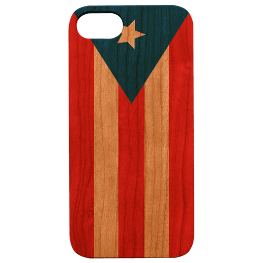Flag Puerto Rico - UV Color Printed Wood Phone Case
