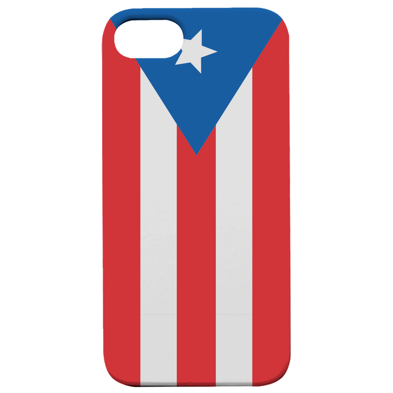 Flag Puerto Rico - UV Color Printed Wood Phone Case