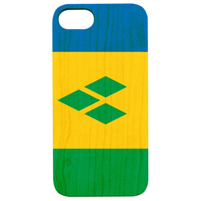 Flag St Vincent - UV Color Printed Wood Phone Case