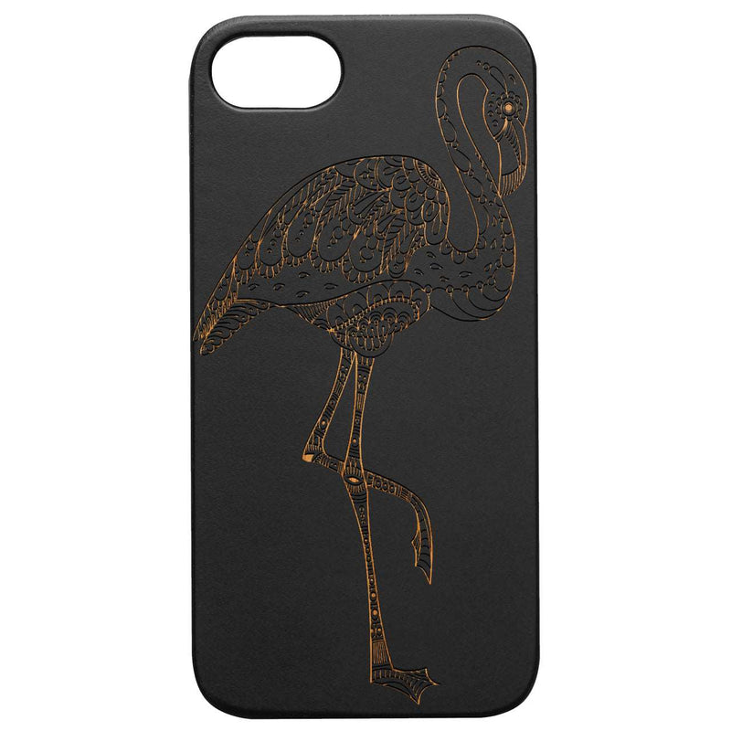 Flamingo Mandala - Engraved Wood Phone Case