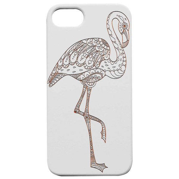 Flamingo Mandala - Engraved Wood Phone Case