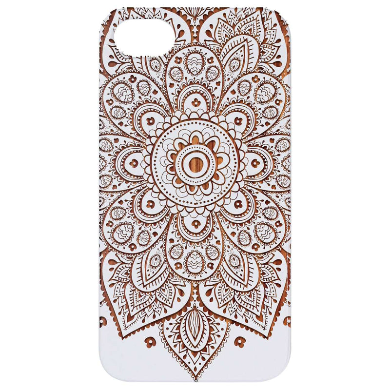 Floral Mandala 1 - Engraved Wood Phone Case