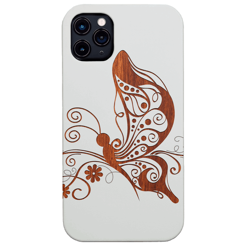 Butterfly Mandala - Engraved Wood Phone Case