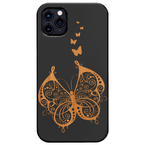 Butterfly Family - Engraved Wood Phone Case