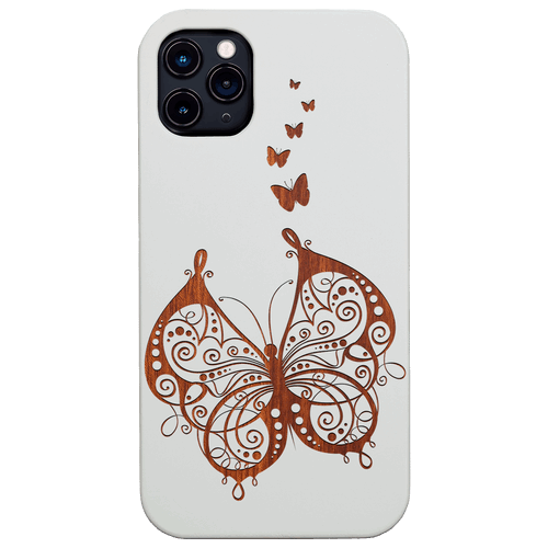 Butterfly Family - Engraved Wood Phone Case