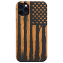 American Flag 1 - Engraved Wood Phone Case