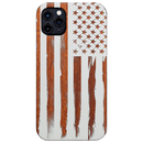American Flag 1 - Engraved Wood Phone Case
