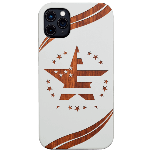 American Flag 5 - Engraved Wood Phone Case