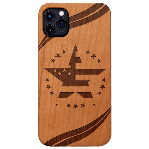 American Flag 5 - Engraved Wood Phone Case