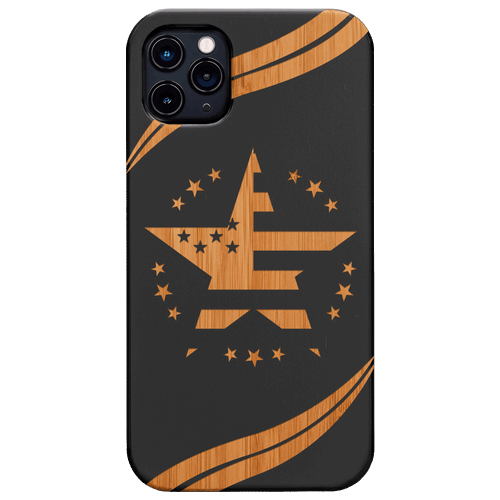 American Flag 5 - Engraved Wood Phone Case
