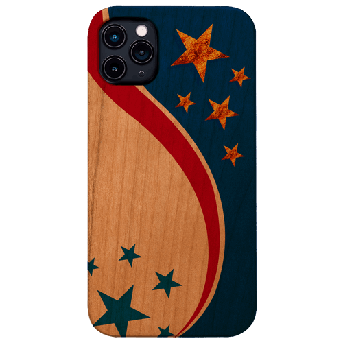 Curved USA Flag - UV Color Printed Wood Phone Case