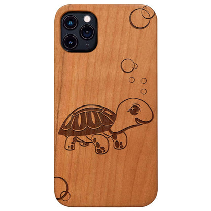 Baby Tortoise - Engraved Wood Phone Case