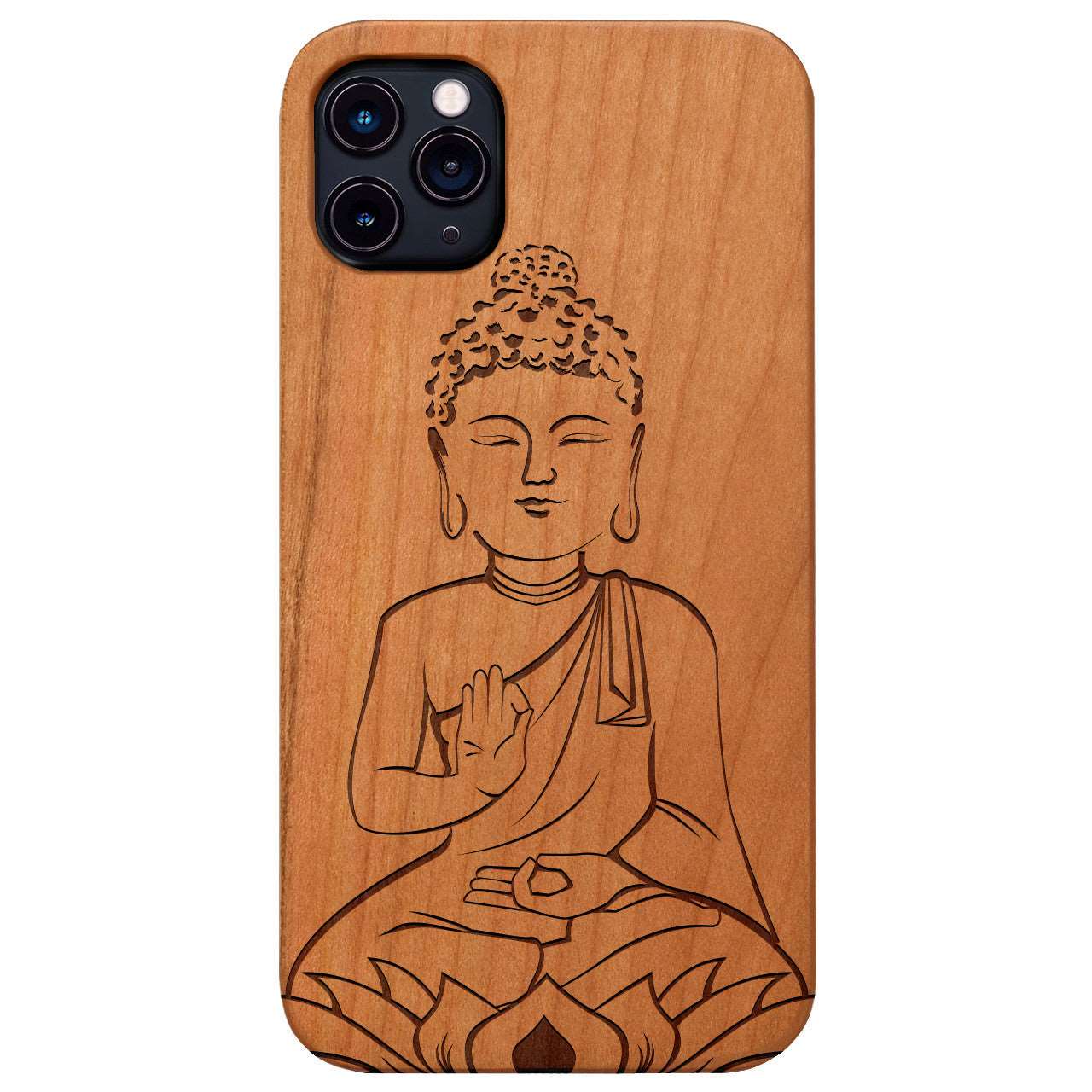 Buddha Blessings - Engraved Wood Phone Case