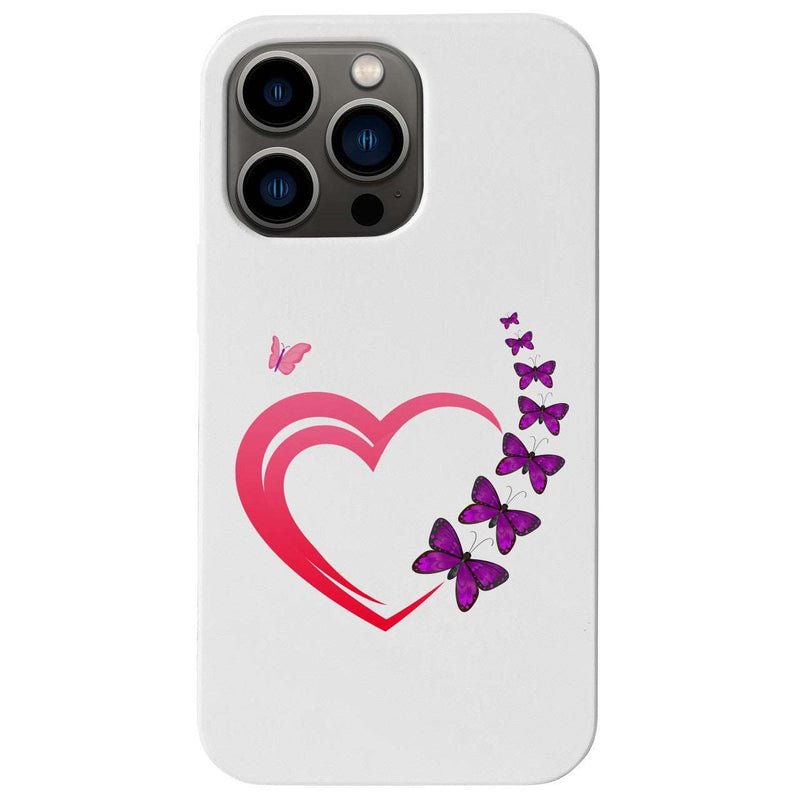 Butterfly Heart - UV Color Printed Wood Phone Case