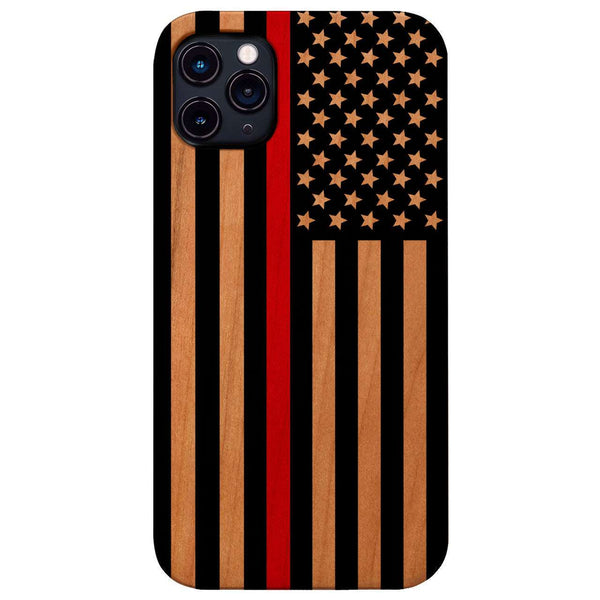 Fire Department Flag - UV Color Printed Wood Phone Case