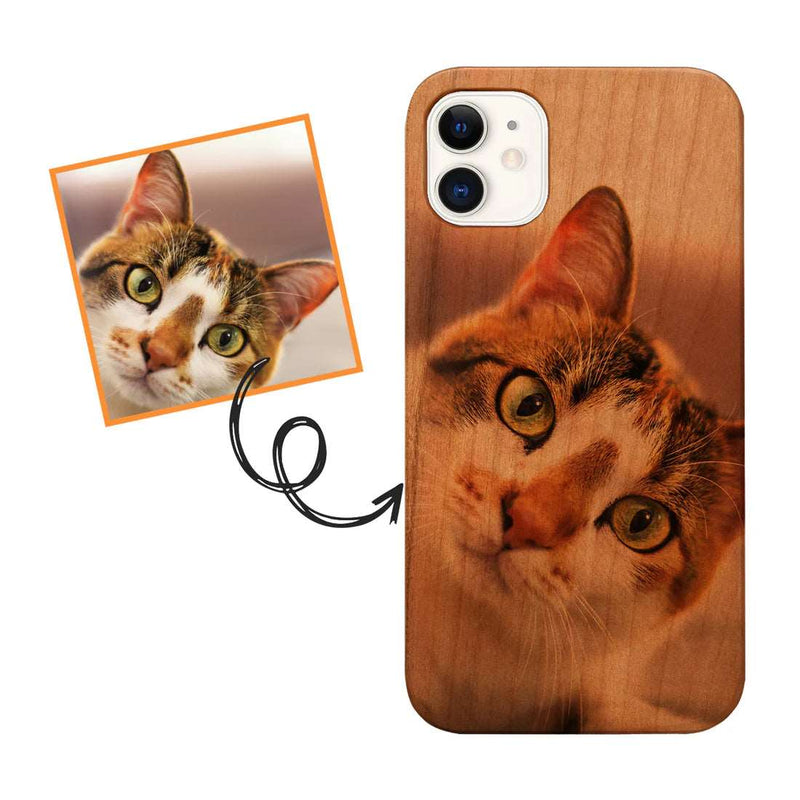 Customize iPhone 14 Plus Wood Phone Case - Upload Your Photo and Design