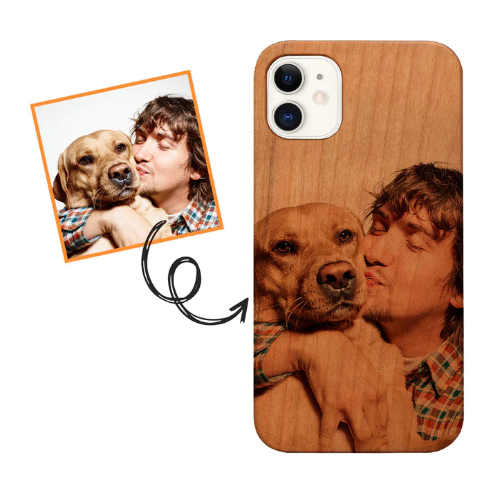 Customize iPhone 15 Pro Wood Phone Case - Upload Your Photo and Design