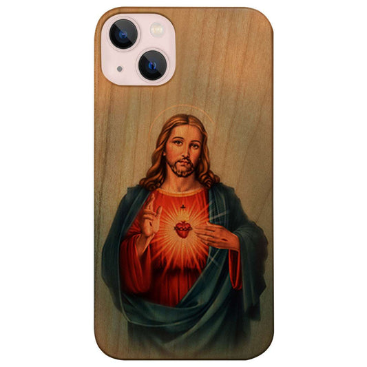 Christ of the Sacred Heart - UV Color Printed Wood Phone Case
