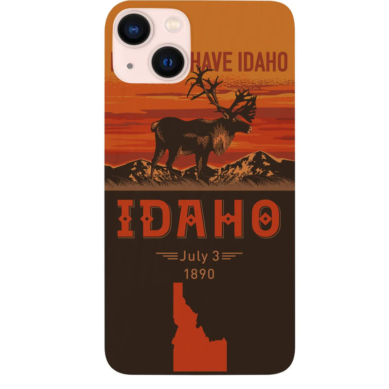 State Idaho Color Printed Wood Phone Case
