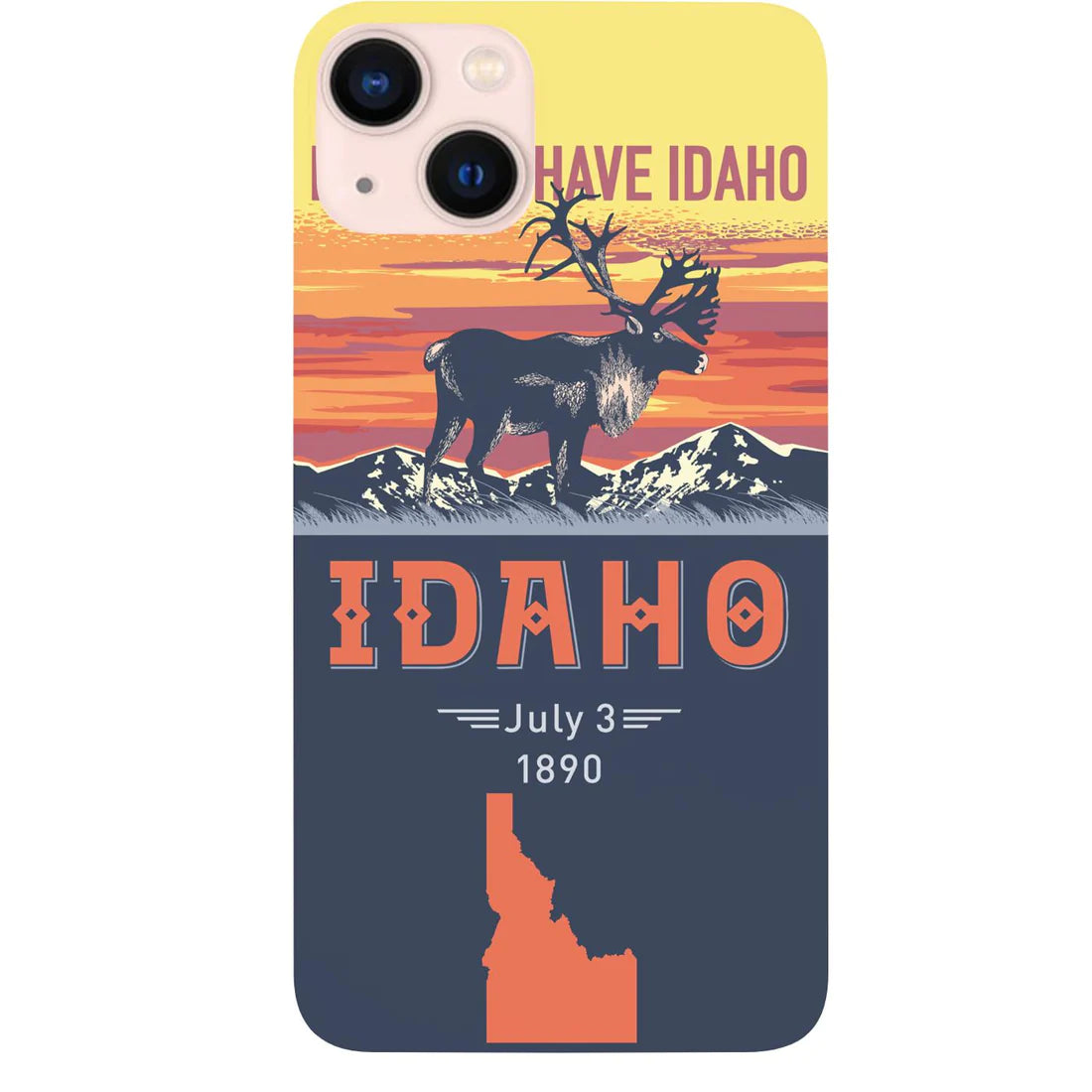 State Idaho Color Printed Wood Phone Case
