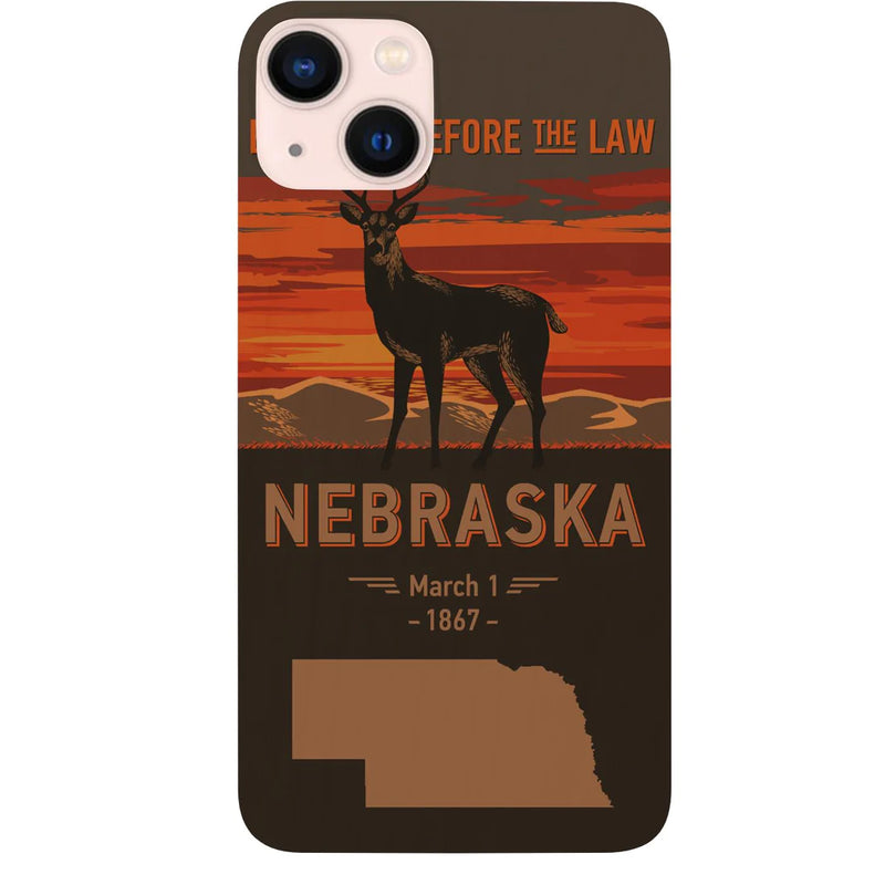State Nebraska Color Printed Wood Phone Case