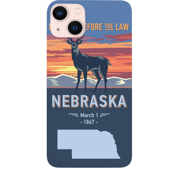 State Nebraska Color Printed Wood Phone Case