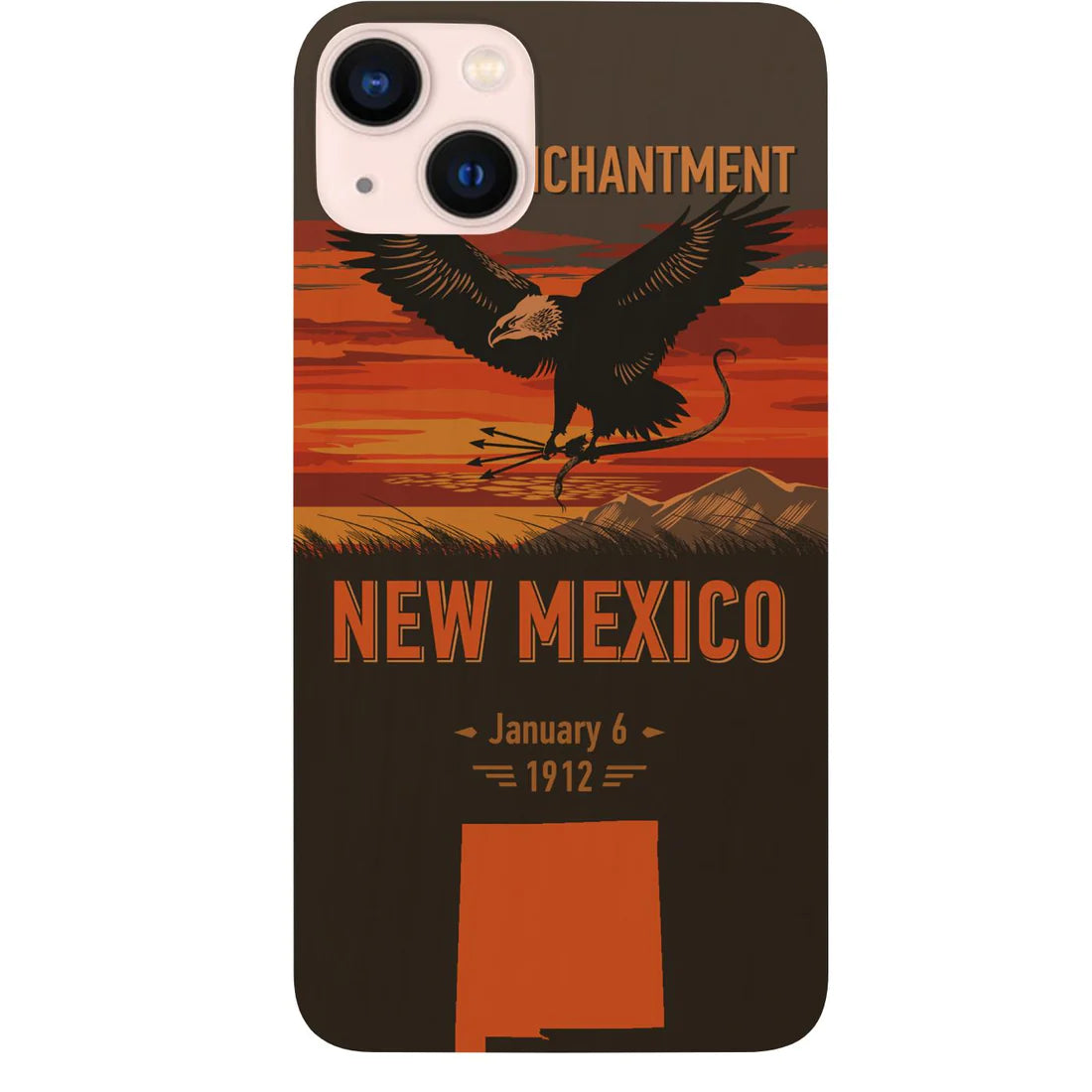 State New Mexico Color Printed Wood Phone Case