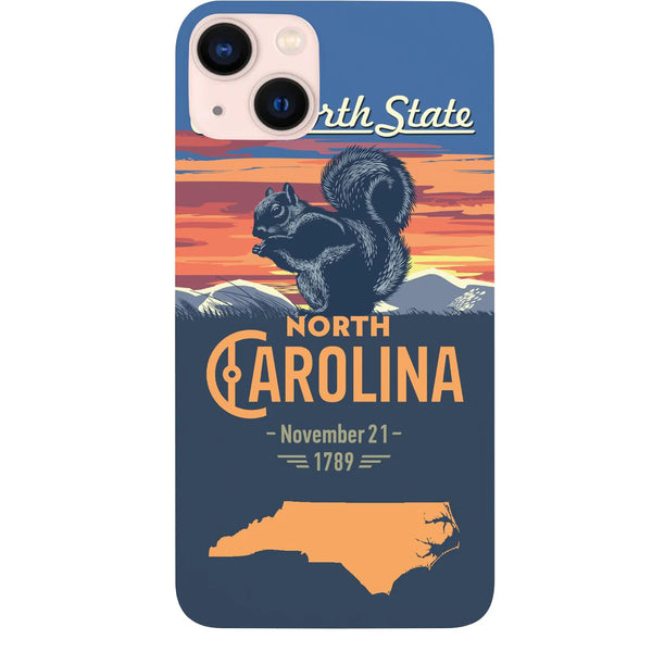 State North Carolina Color Printed Wood Phone Case