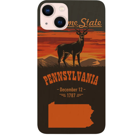 State Pennsylvania Color Printed Wood Phone Case