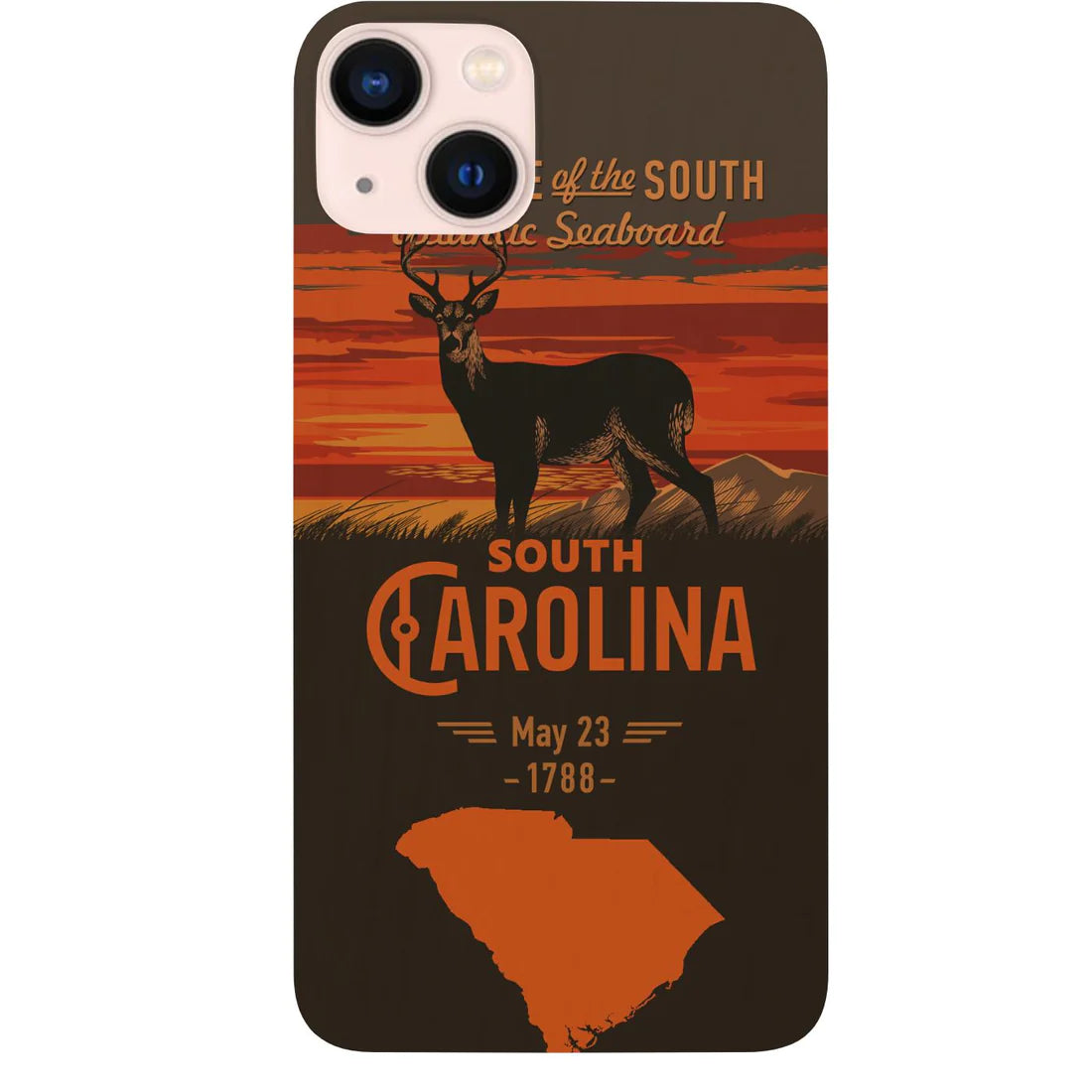 State South Carolina Color Printed Wood Phone Case