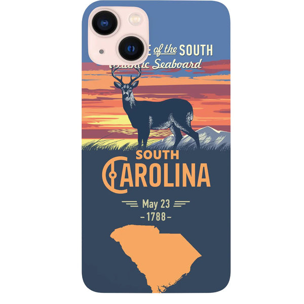State South Carolina Color Printed Wood Phone Case