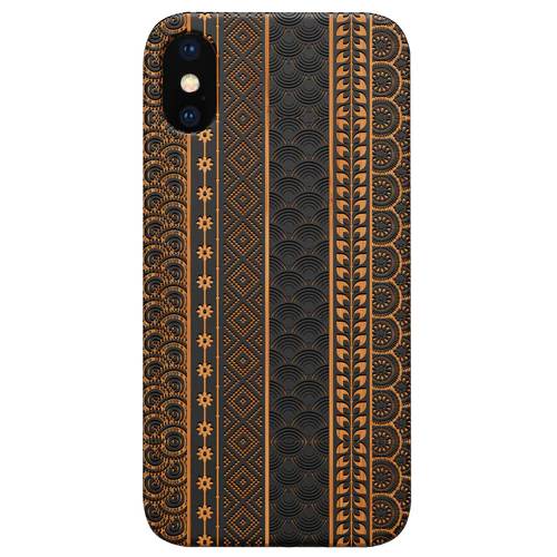 Abstract Pattern Stripes - Engraved Wood Phone Case