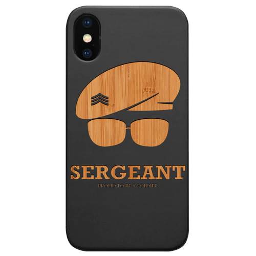 Army Rank Sergeant - Engraved Wood Phone Case