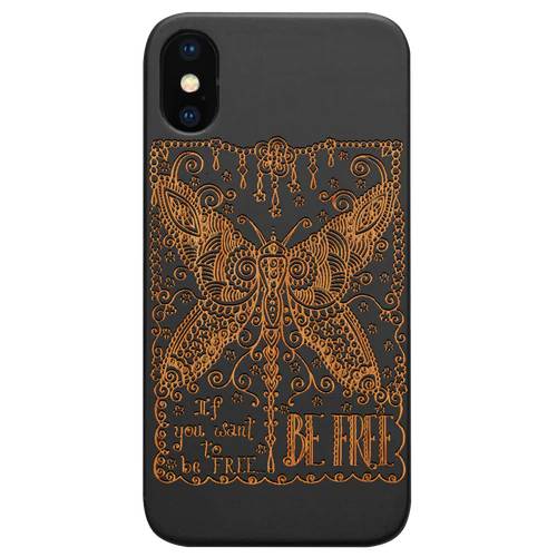 Be Free2 - Engraved Wood Phone Case