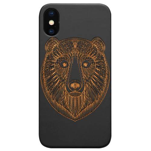 Bear Mandala - Engraved Wood Phone Case