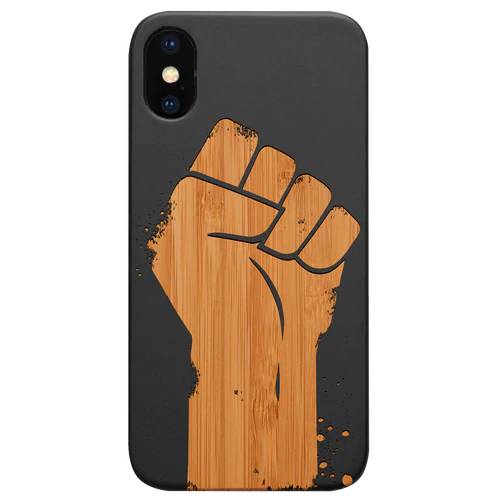 Black Lives Matter Fist - Engraved Wood Phone Case