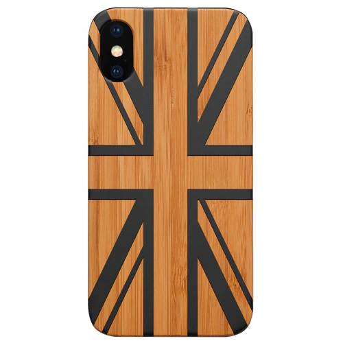 British Flag - Engraved Wood Phone Case