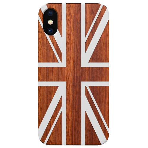 British Flag - Engraved Wood Phone Case