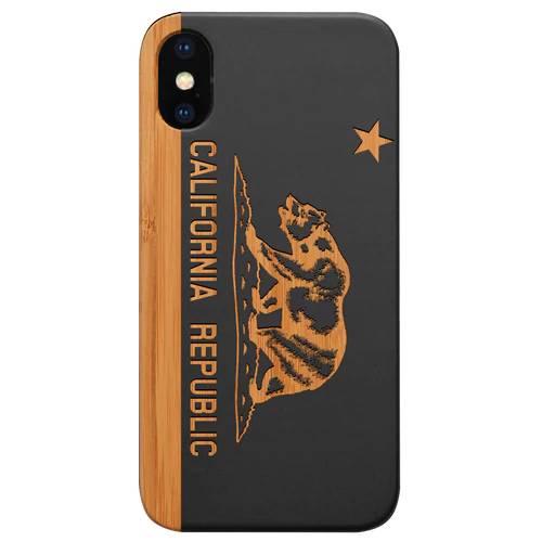 California Flag - Engraved Wood Phone Case