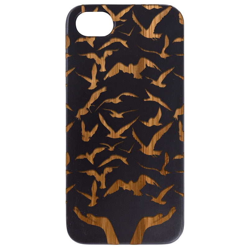 Flying Birds - Engraved Wood Phone Case