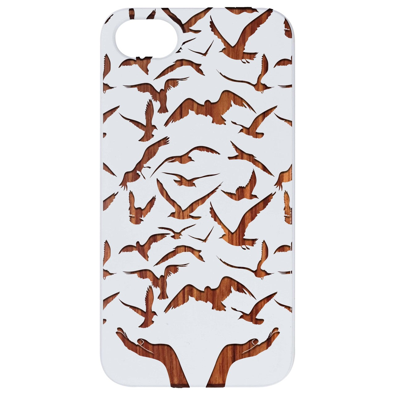 Flying Birds - Engraved Wood Phone Case