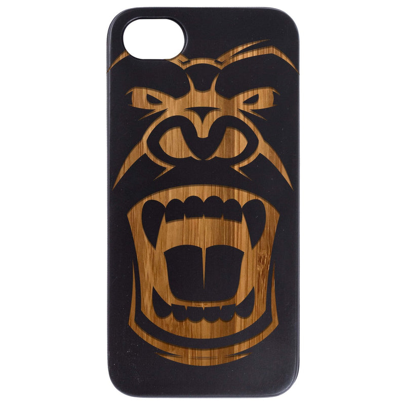 Gorilla Face - Engraved Wood Phone Case