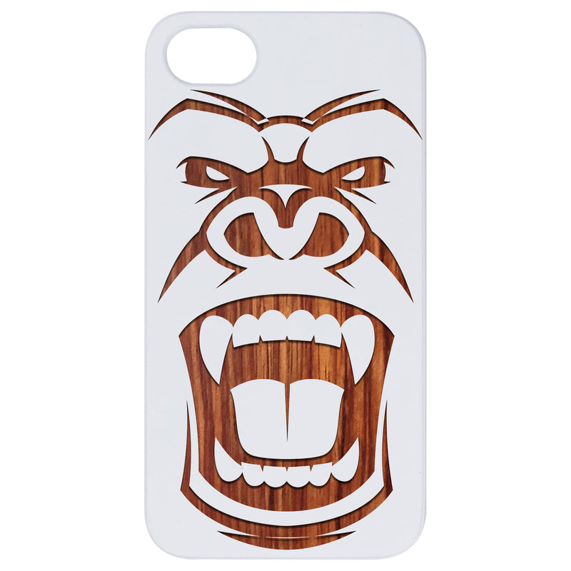 Gorilla Face - Engraved Wood Phone Case