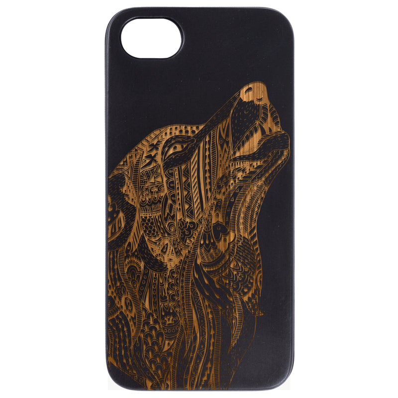 Gray Wolf - Engraved Wood Phone Case