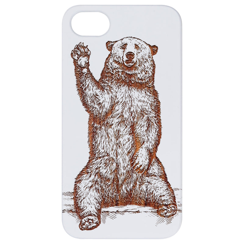 Grizzly Bear - Engraved Wood Phone Case