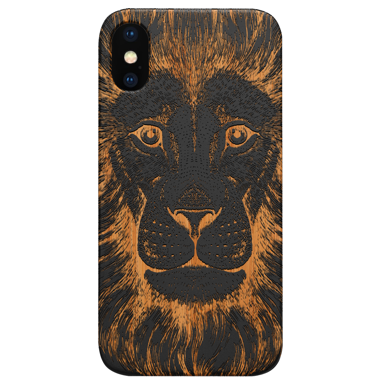 Great Lion - Engraved Wood Phone Case