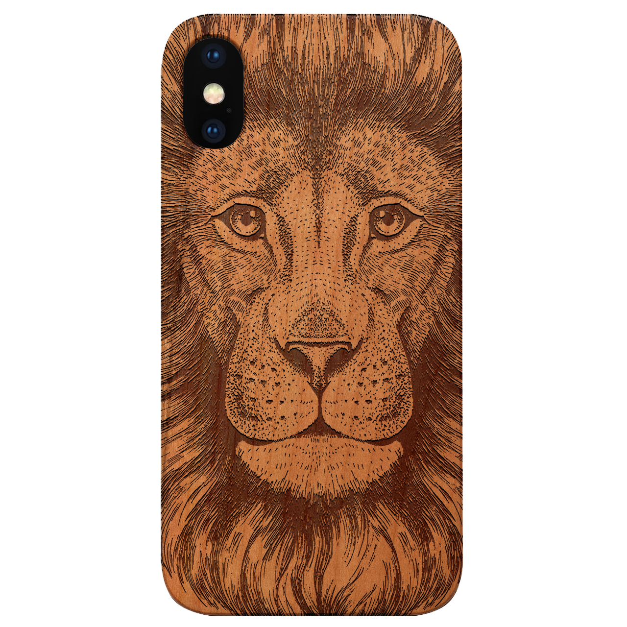 Great Lion - Engraved Wood Phone Case