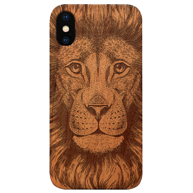 Great Lion - Engraved Wood Phone Case
