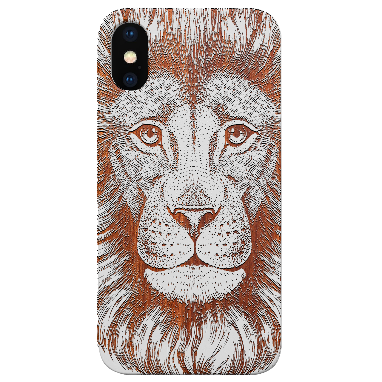 Great Lion - Engraved Wood Phone Case