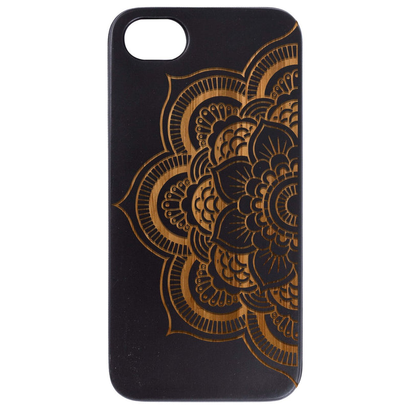 Half Mandala 2 - Engraved Wood Phone Case